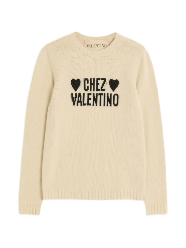 Valentino Garavani Chez Valentino Sweater in Neutrals
