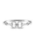 LB Exclusive pre-owned 18K white gold horsebit-detail diamond bangle - Silver
