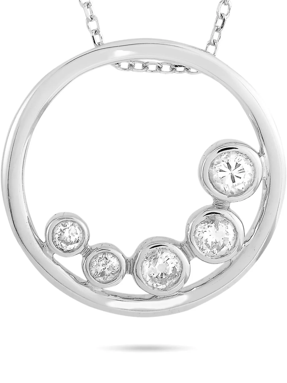 14K white gold diamond pendant necklace