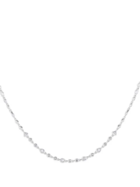 LB Exclusive pre-owned 18K white gold layered diamond necklace