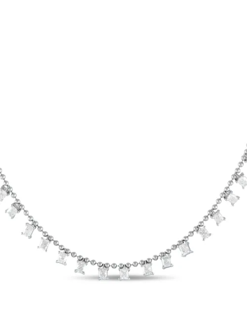 Collier en or blanc 18ct pavé de diamants - LB Exclusive - Modalova