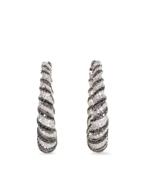 LB Exclusive pre-owned 18K white gold Zebra hoop earrings