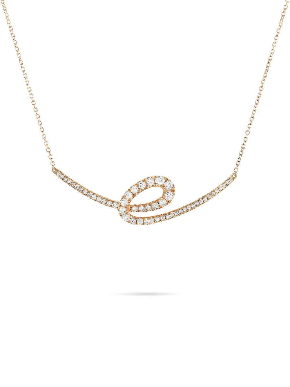 LB Exclusive 14kt rose gold curved diamond necklace - ピンク LB Exclusive 14kt rose gold curved diamond necklace - ピンク