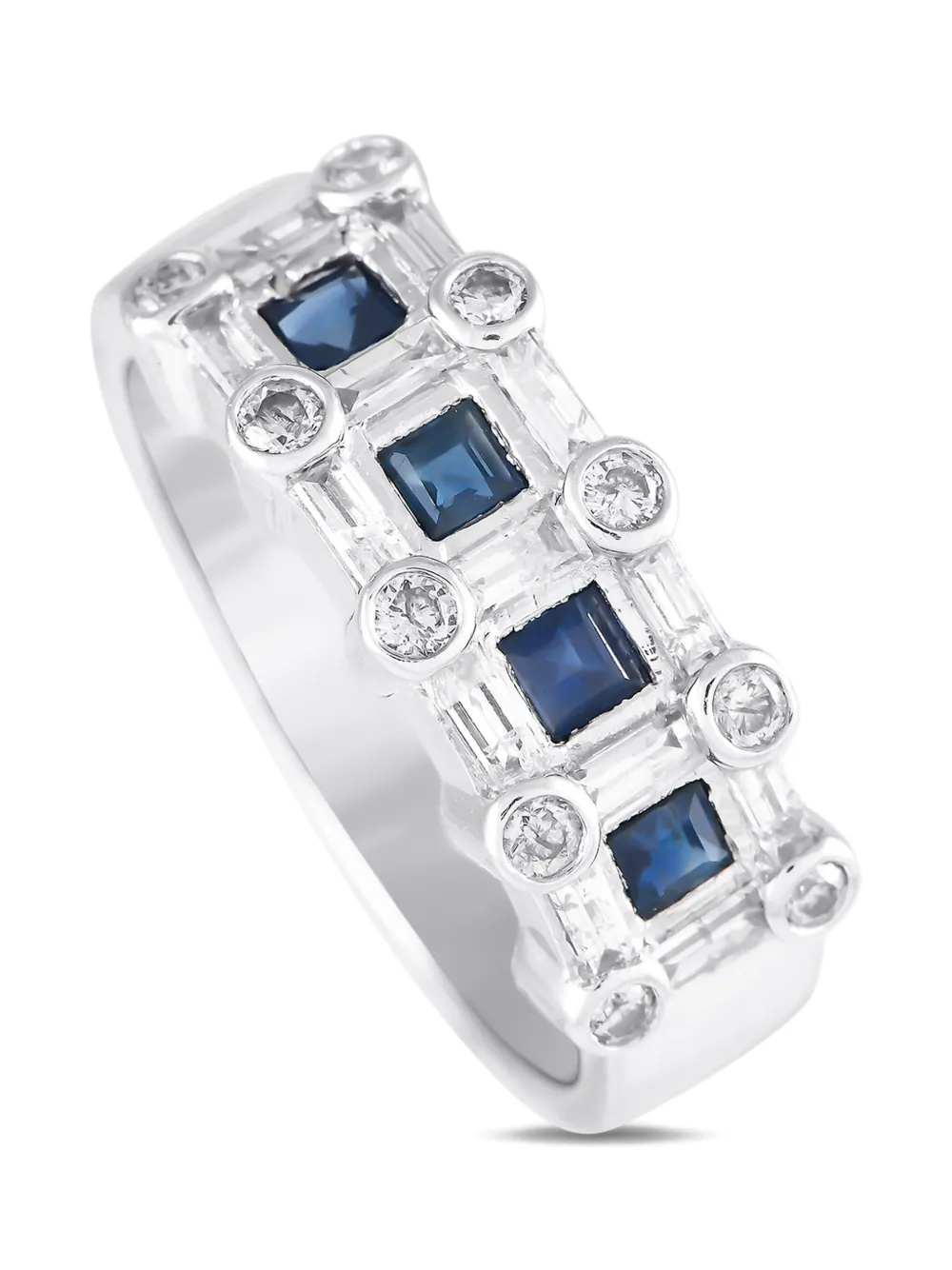 LB Exclusive 14kt white gold sapphire ring - シルバートーン LB Exclusive 14kt white gold sapphire ring - シルバートーン