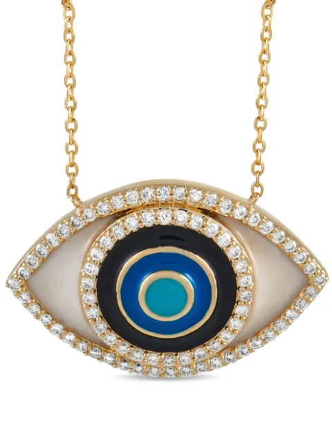 LB Exclusive 14K yellow gold Evil Eye diamond necklace