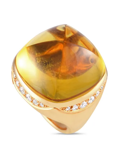 Bvlgari Pre-Owned 18K yellow gold heliodor and diamond ring