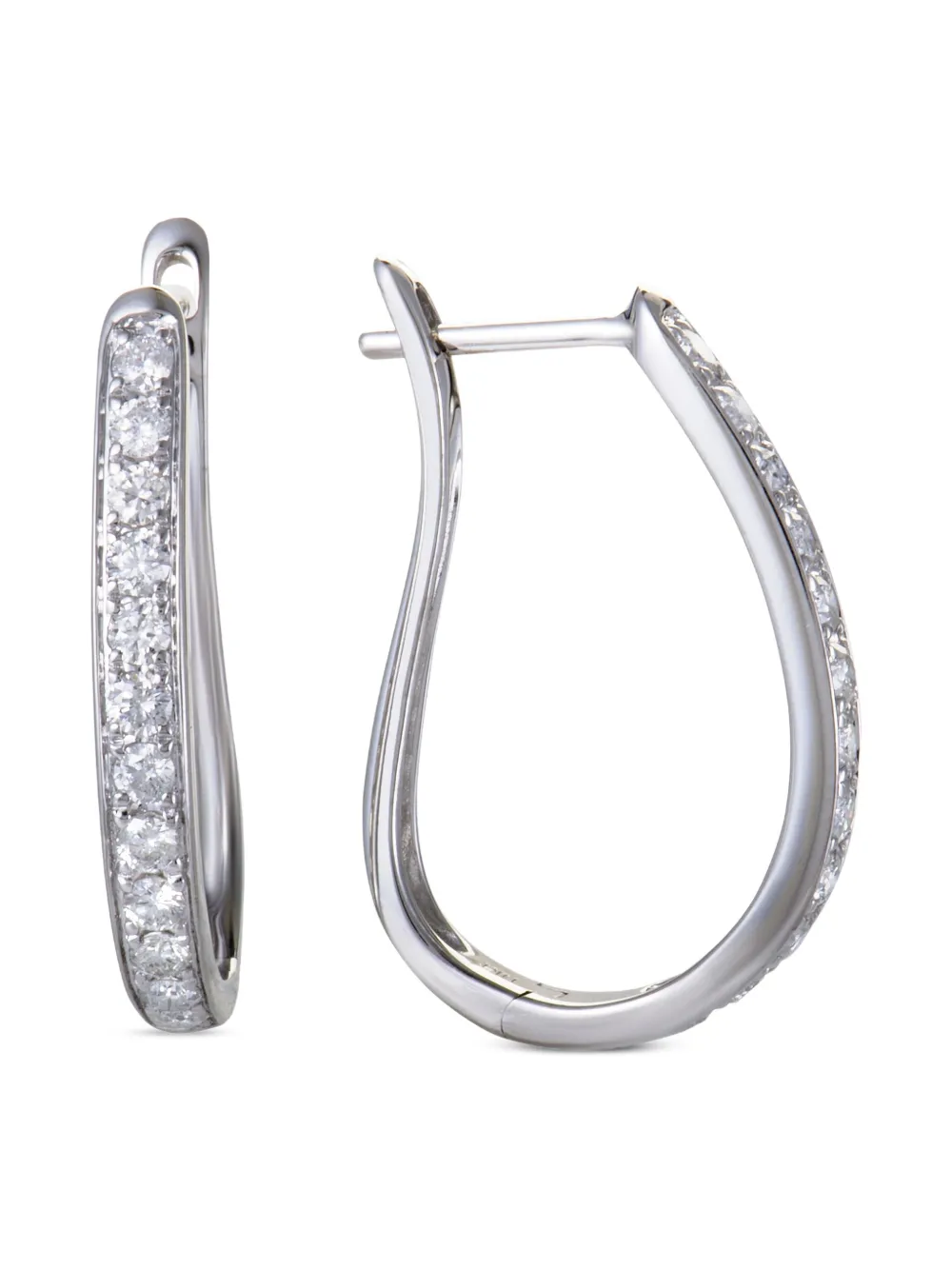 Pre-owned Lb Exclusive 14k White Gold Diamond Earrings In Silver