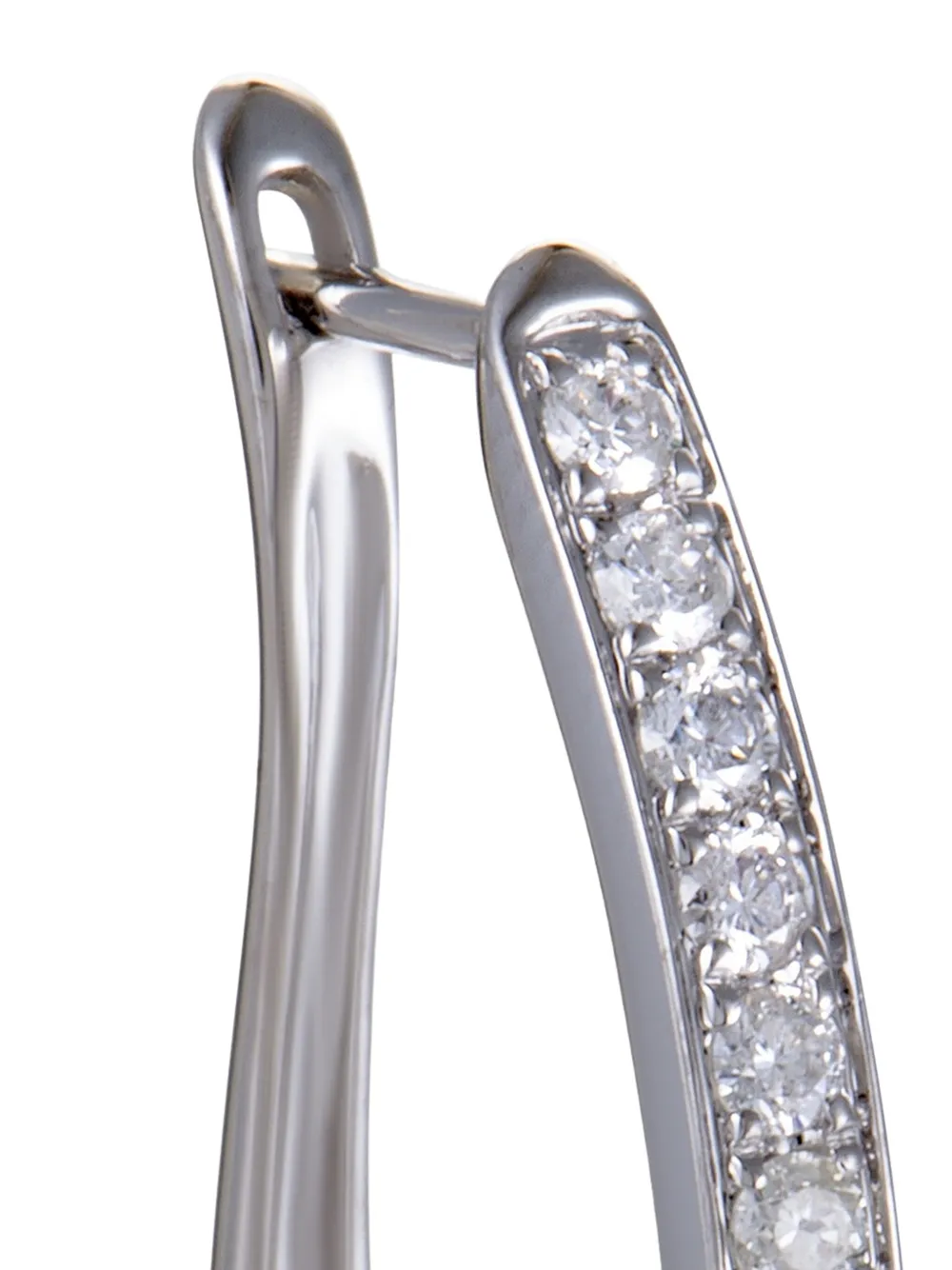 Pre-owned Lb Exclusive 14k White Gold Diamond Earrings In Silver