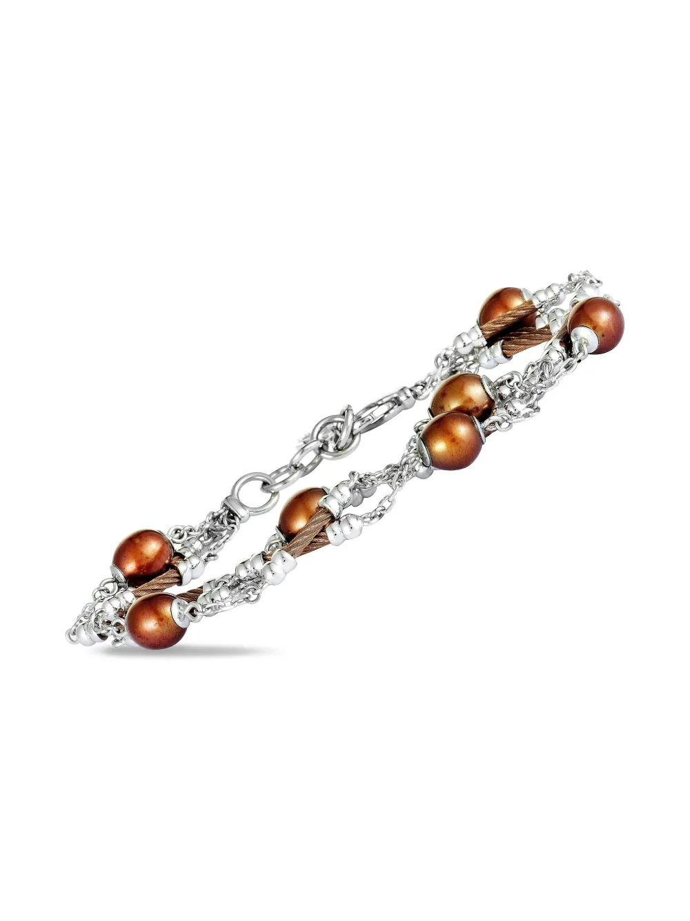 Pre-owned Charriol Pearl-embellished Bracelet In Silver