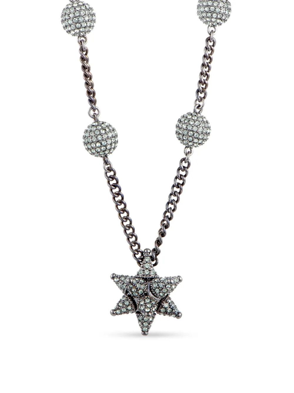 Swarovski Vintage crystal-embellished necklace - シルバートーン Swarovski Vintage crystal-embellished necklace - シルバートーン