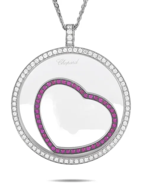 Chopard Pre-Owned 18kt white gold heart pendant necklace