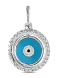 Aaron Basha 18K white gold Evil Eye pendant - Silver