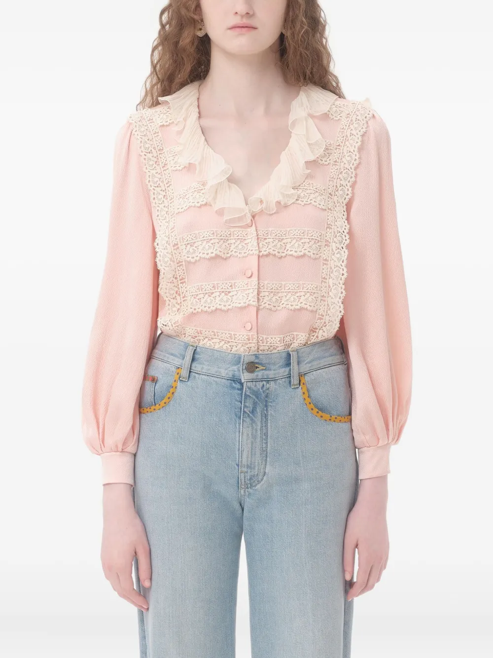 Valentino Garavani Blouse met kant Roze