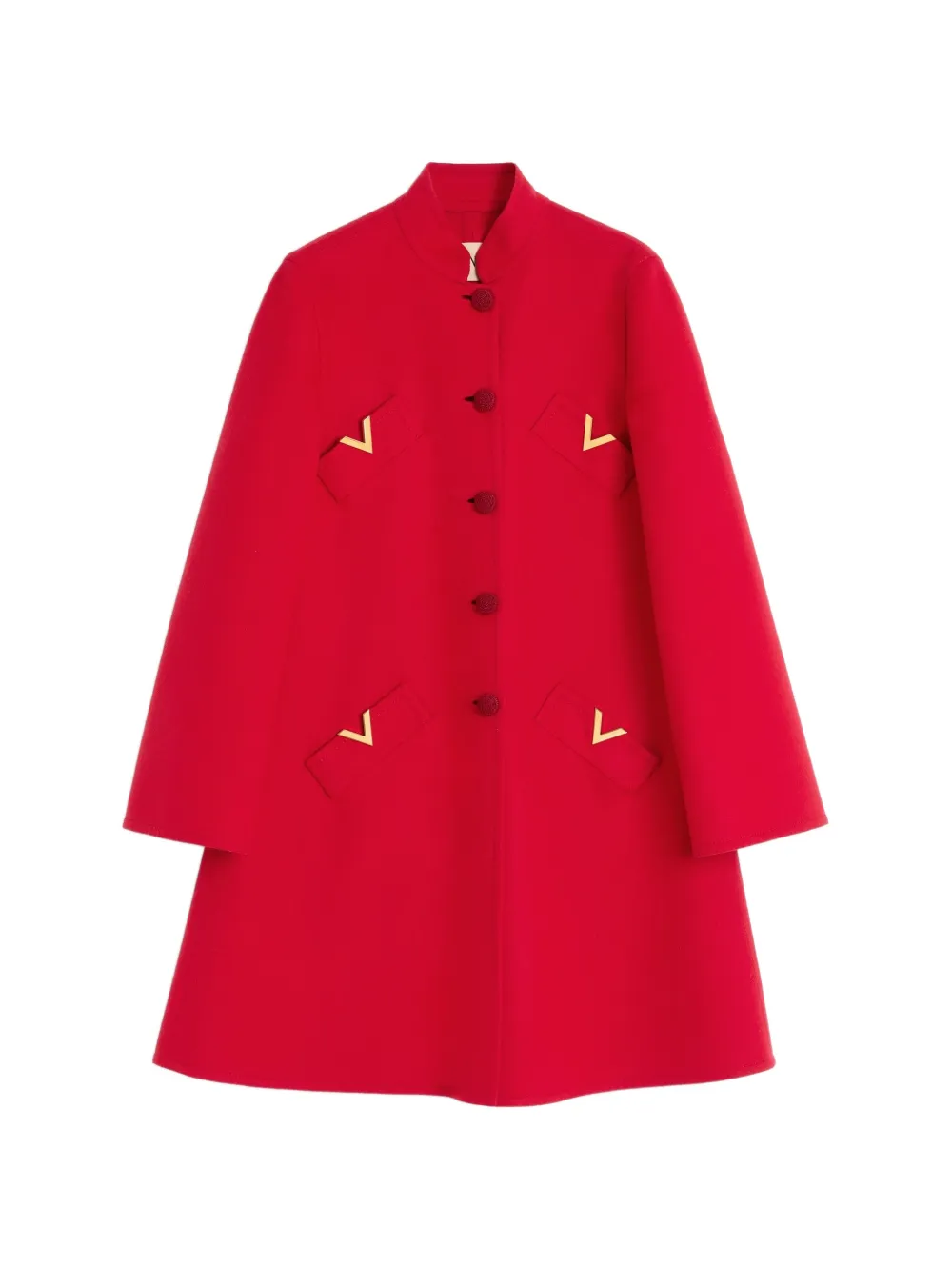 Valentino Garavani Cappotto VGOLD con bottoni - Rosso