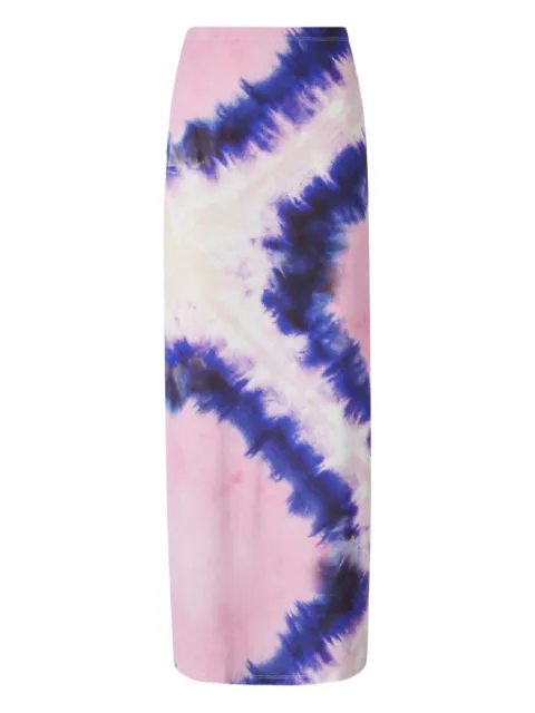 Rabanne falda larga con estampado tie-dye