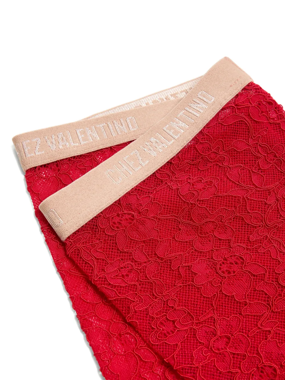 Valentino Garavani Panty met bloemenkant Rood