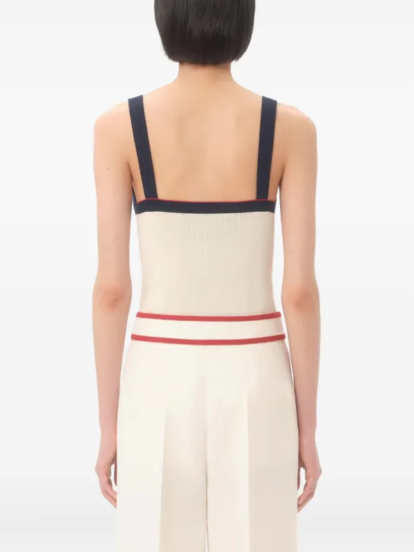 VALENTINO GARAVANI 売れ筋商品|||ヴァレンティノ ガラヴァーニ Tシャツ トップス レディース Tank tops White Valentino Garavani Chez Tank Top | Neutrals | FARFETCH