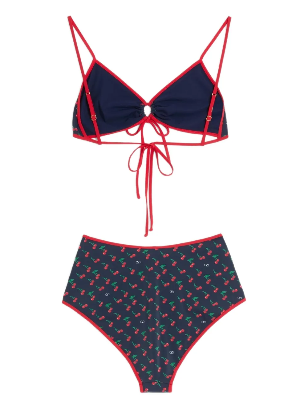 Valentino Garavani Bikini met Cherryfic-print Blauw