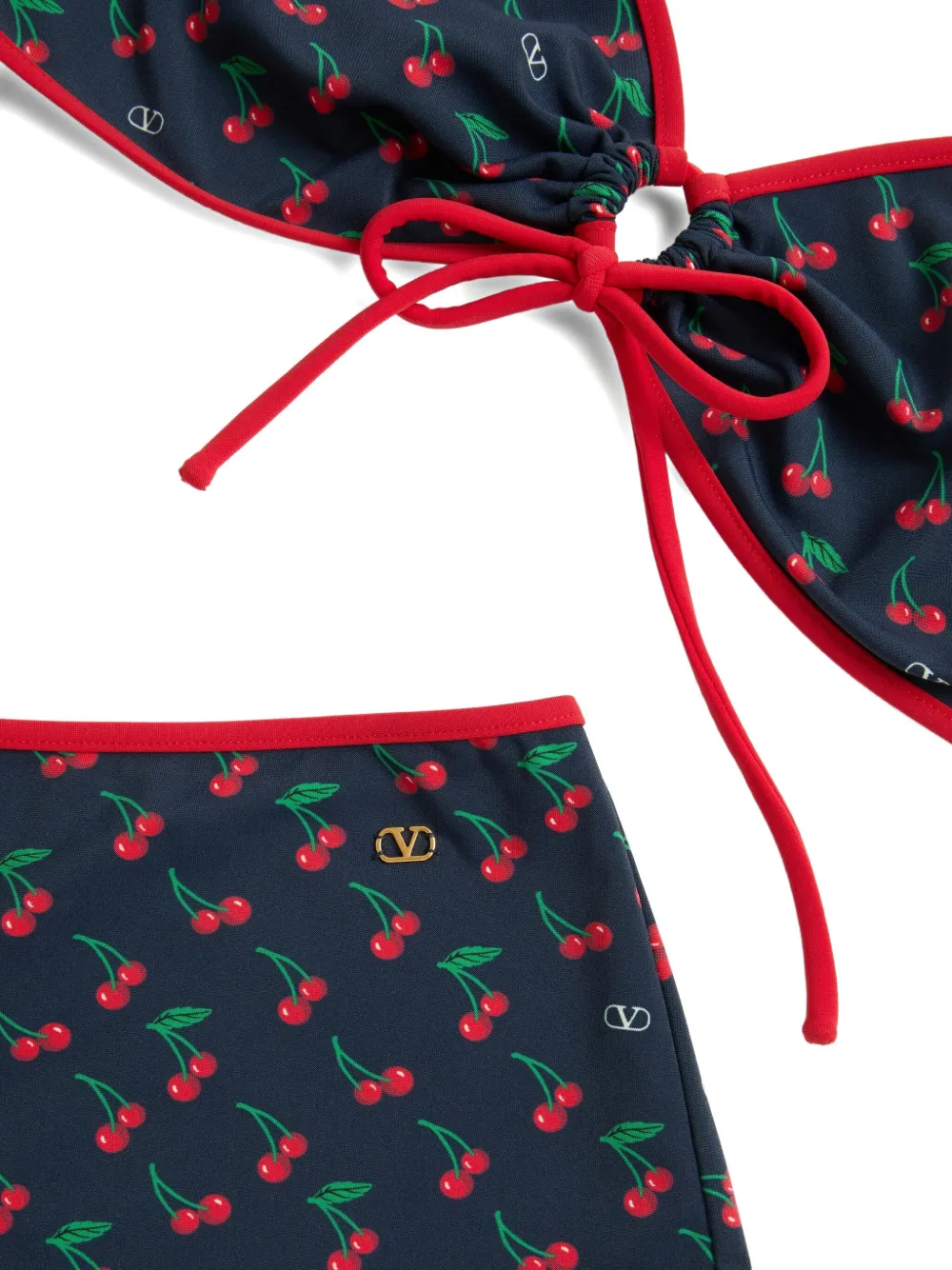 Valentino Garavani Bikini met Cherryfic-print Blauw