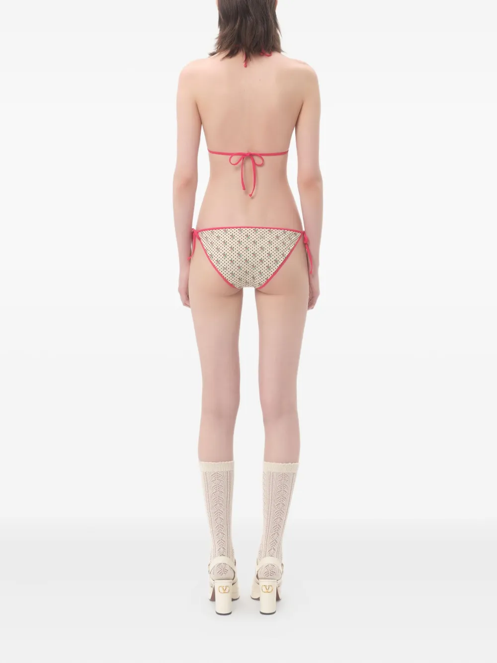 Valentino Garavani Bikini met Gelatini-print Beige