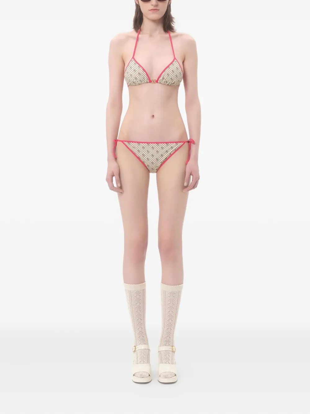Valentino Garavani Bikini met Gelatini-print Beige