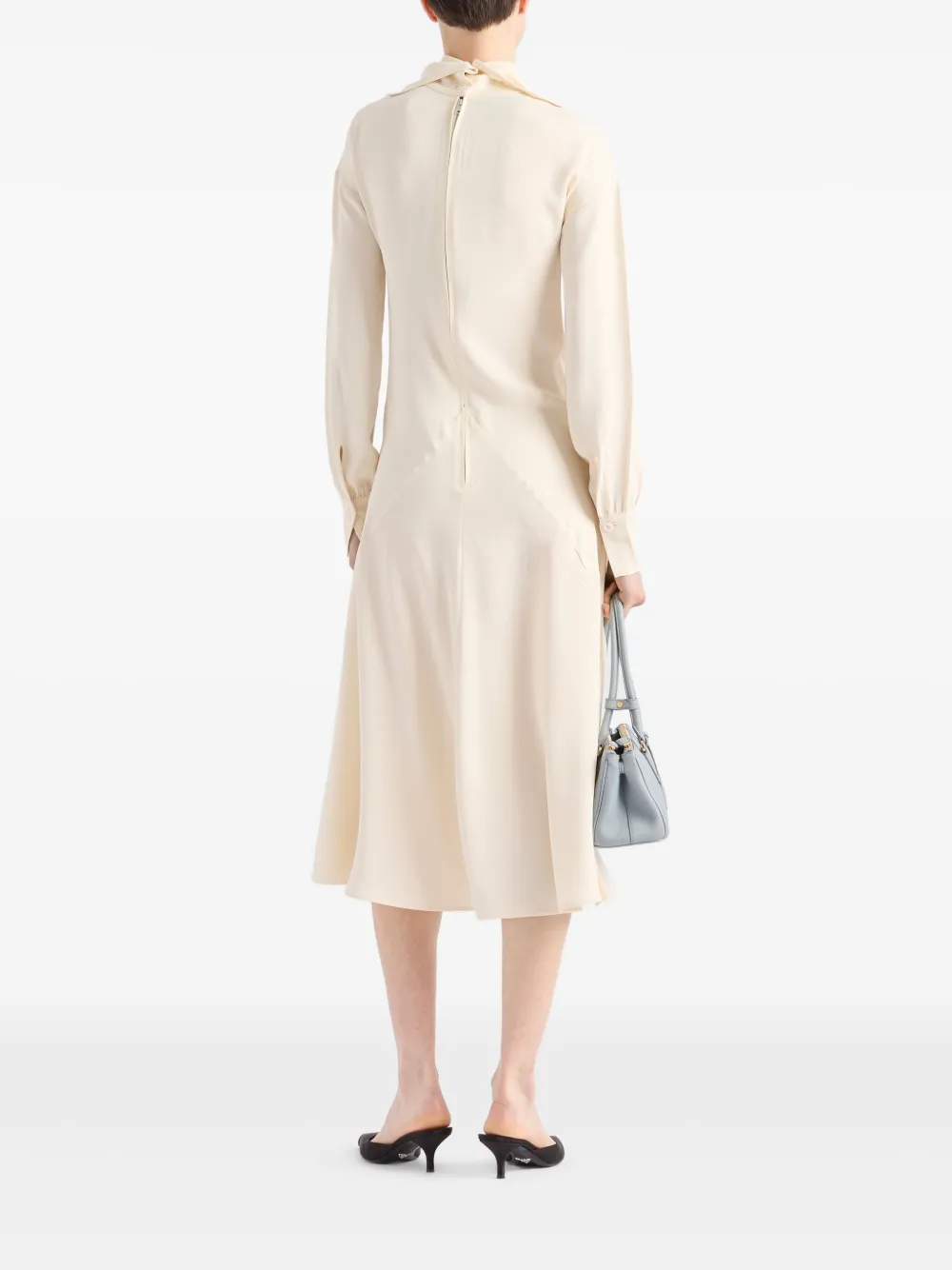 Prada Zijden midi-jurk Beige