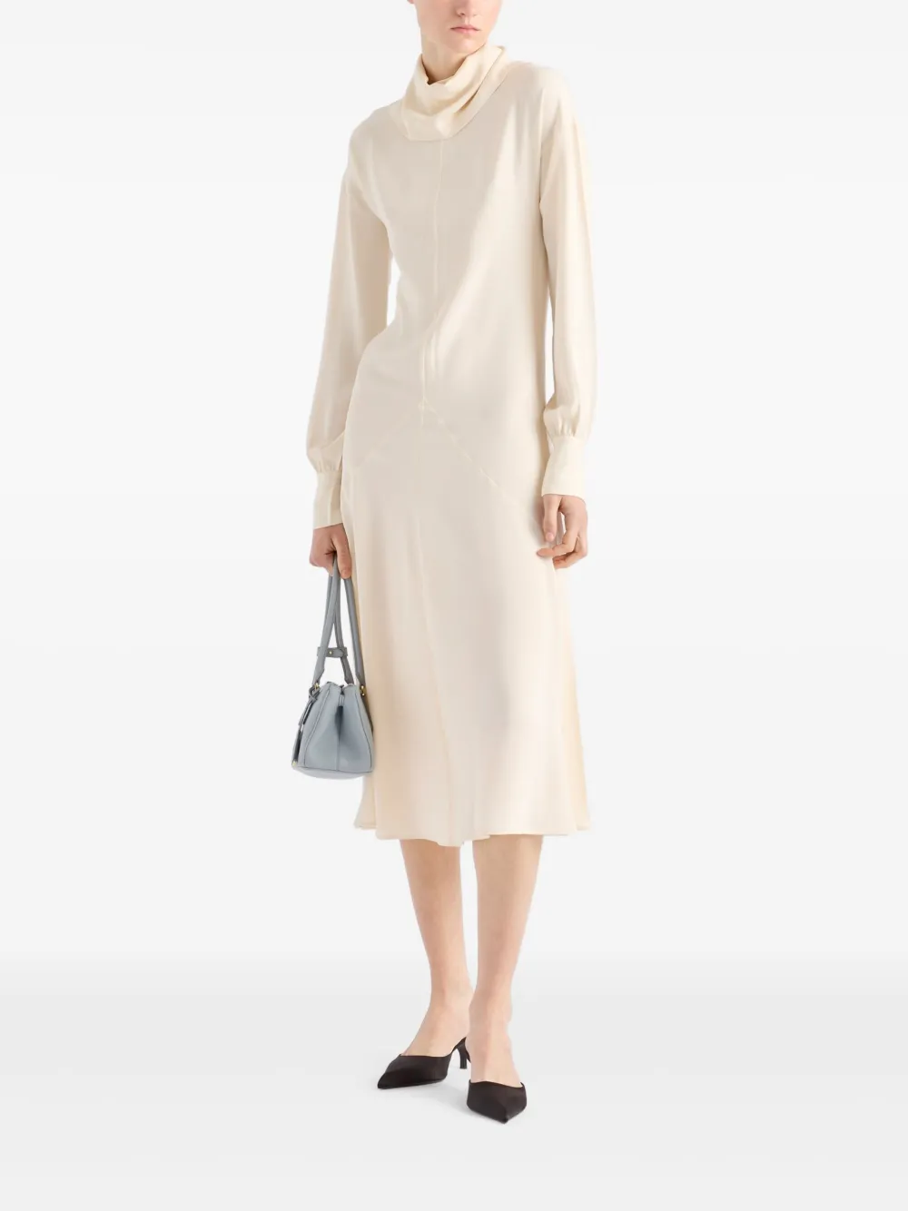 Prada Zijden midi-jurk - Beige