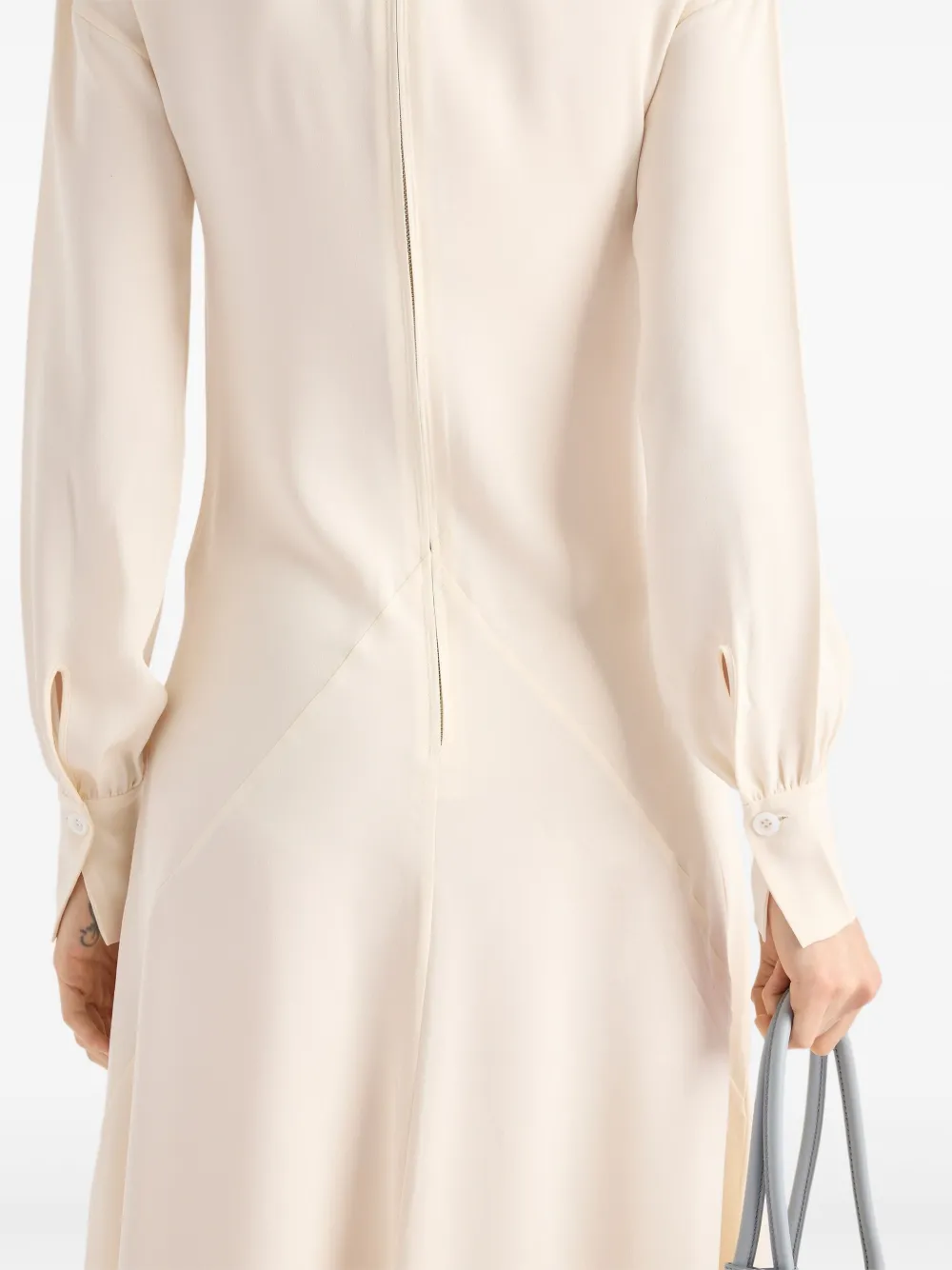 Prada Zijden midi-jurk Beige