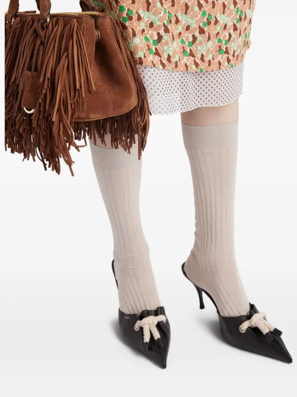 Prada braided-detail Mules | Black | FARFETCH