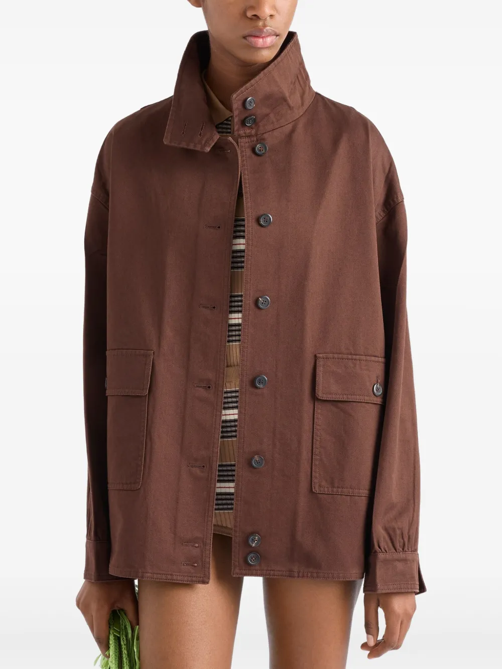 Prada Old gabardine shirtjack Bruin