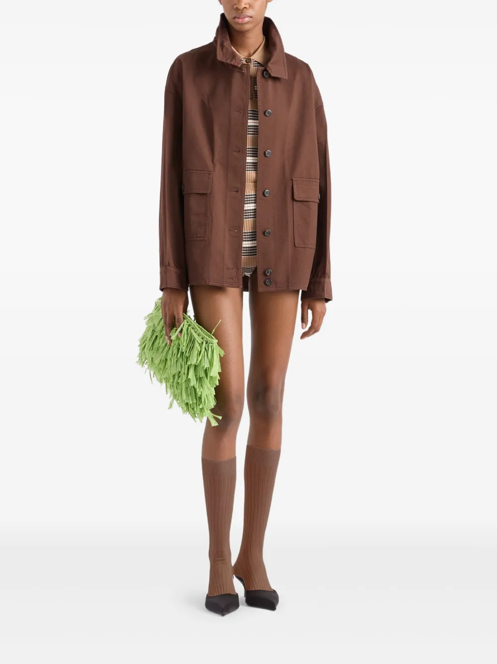 Prada Hemdjacke aus Gabardine | Oversized-Jacken | Image 2