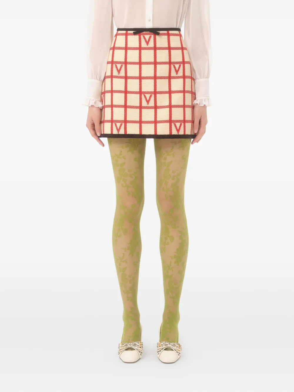 Valentino Garavani Mini-rok met patroon Beige