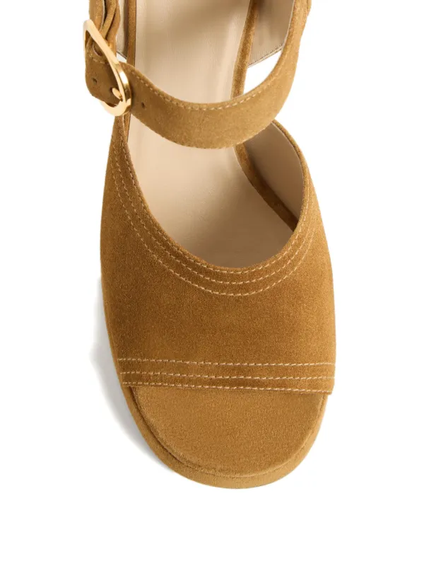 Valentino Garavani 100mm Fawcette Sandals | Brown | FARFETCH