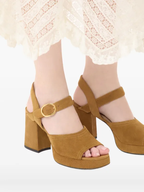 Valentino Garavani 100mm Fawcette Sandals | Brown | FARFETCH