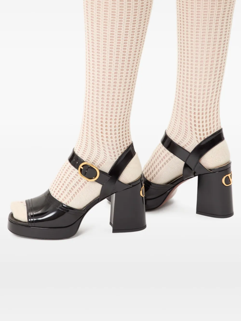 Fawcette platform sandals in polished calfskin 100mm