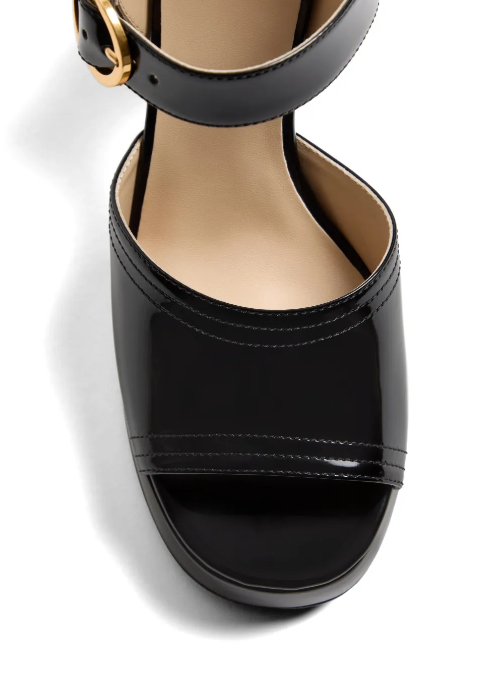 Fawcette platform sandals in polished calfskin 100mm