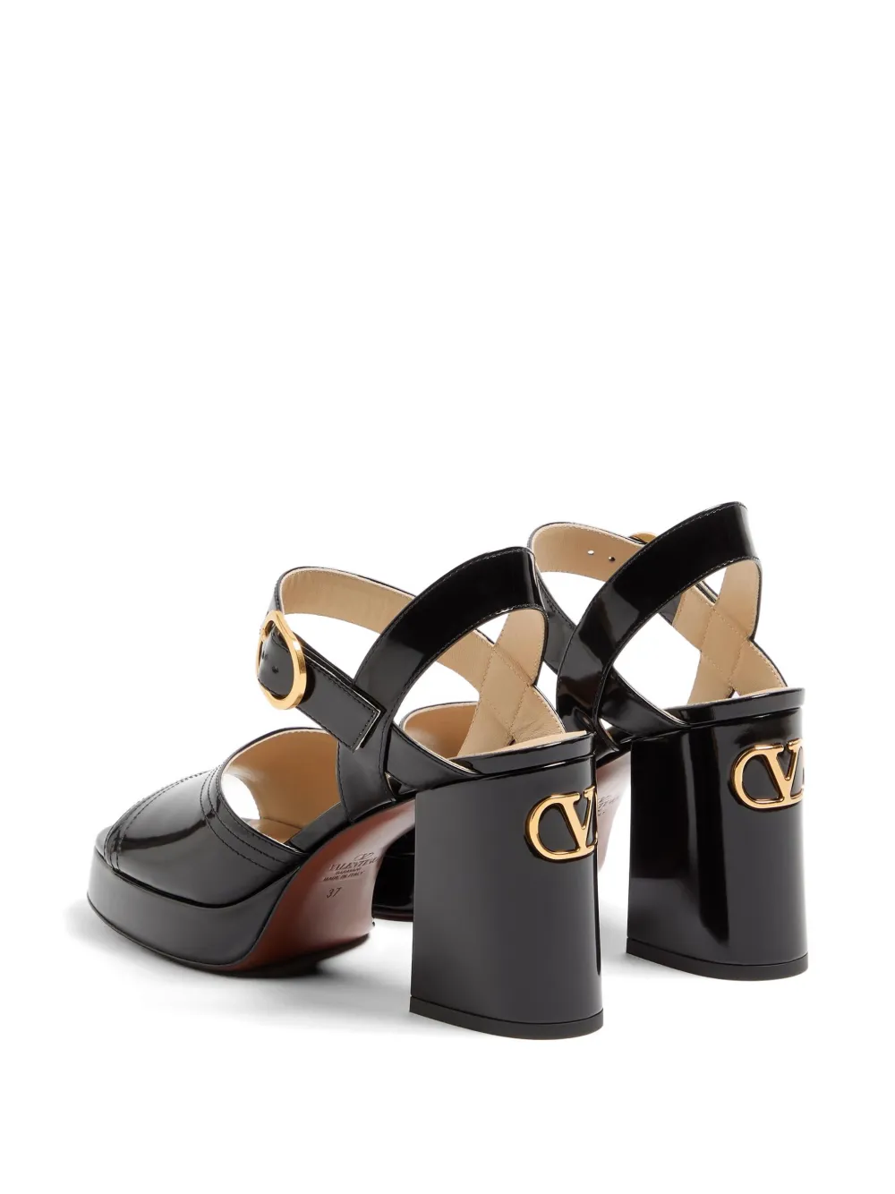 Fawcette platform sandals in polished calfskin 100mm