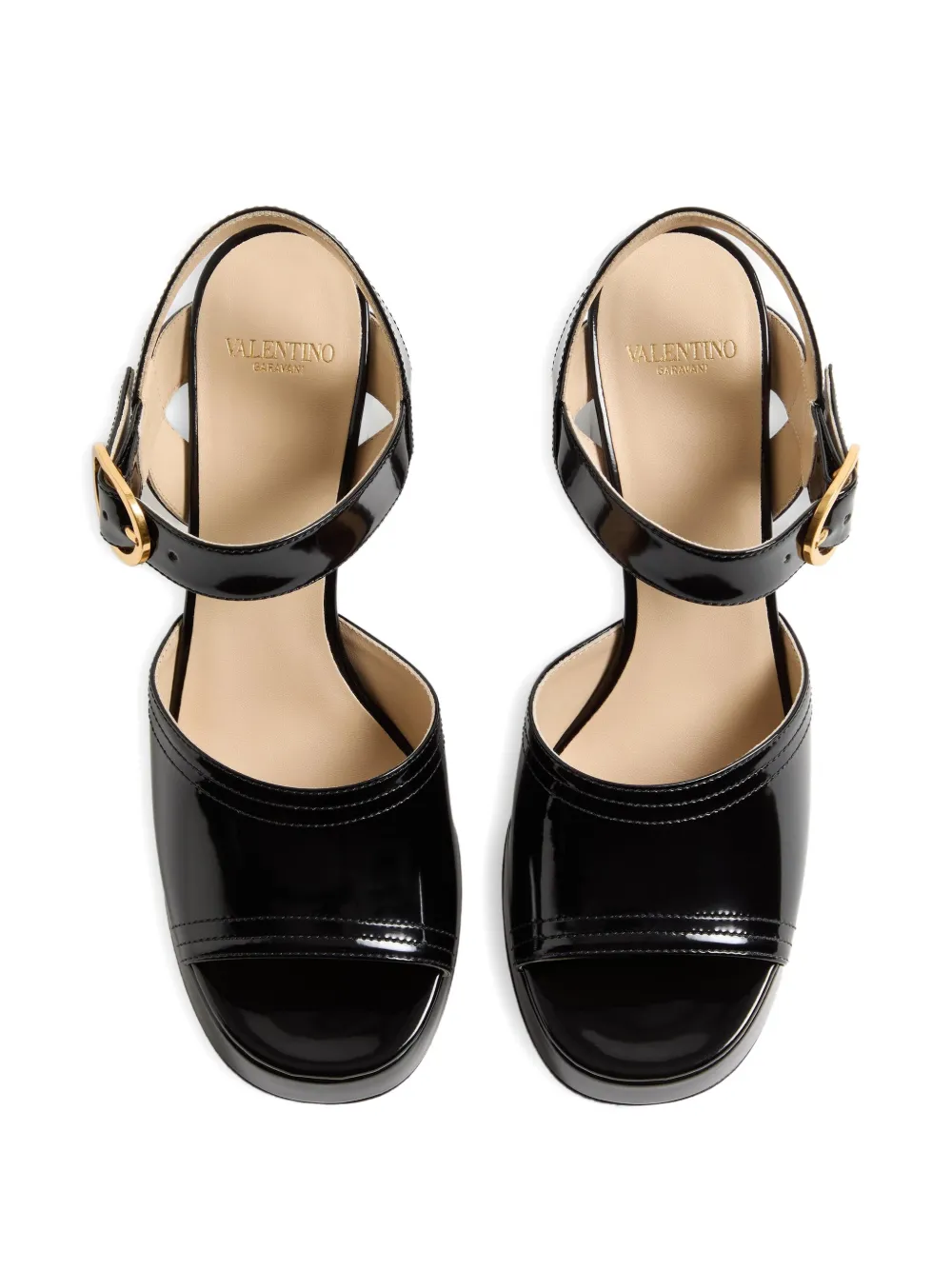 Fawcette platform sandals in polished calfskin 100mm