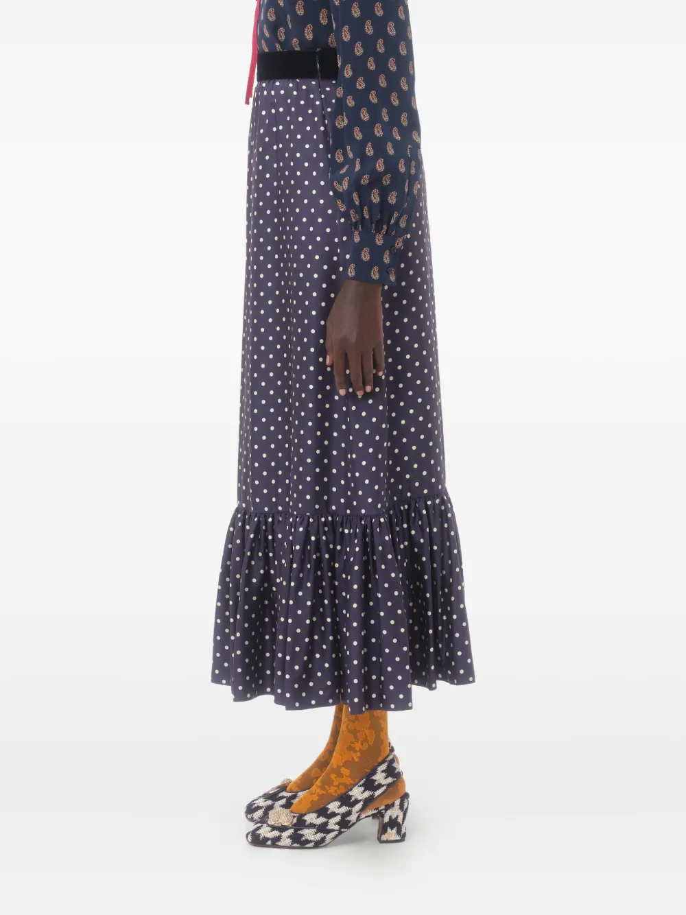 Valentino Garavani Pois midi-rok Blauw