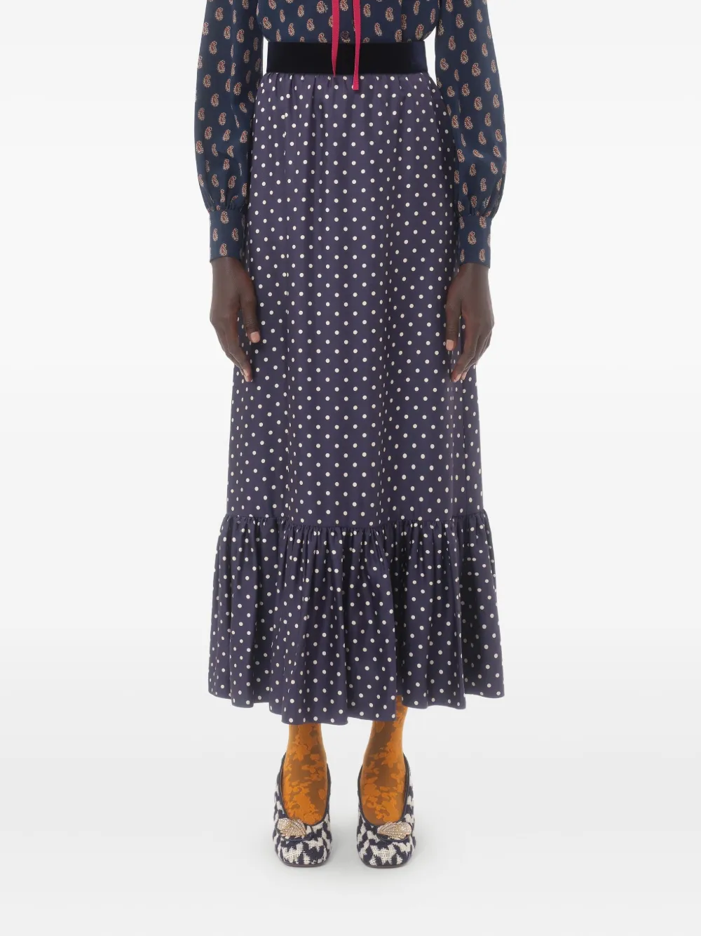 Valentino Garavani Pois midi-rok Blauw