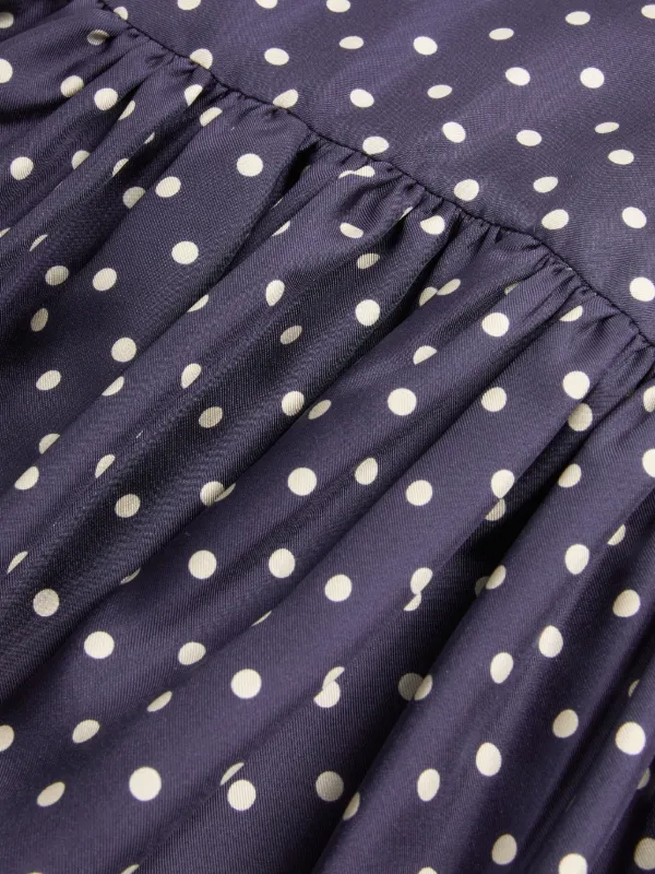 Valentino Garavani Plus De Pois Twill Midi Skirt | Blue | FARFETCH IL