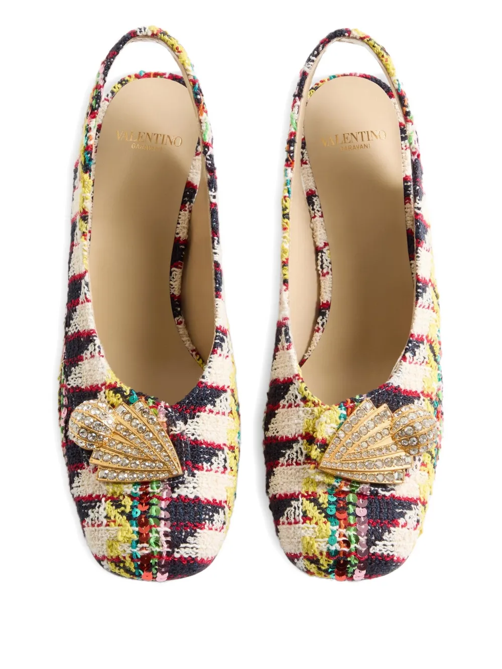 Valentino Garavani 60 mm Adamantine pumps verfraaid met pailletten Beige