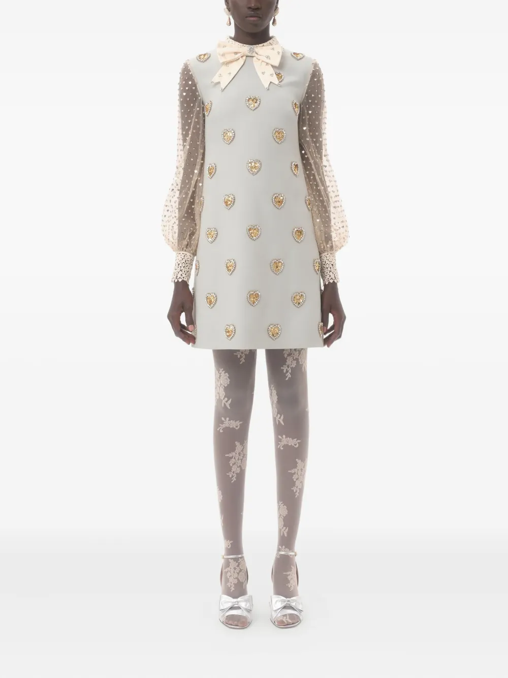 Valentino Garavani Gelaagde crêpe jurk Blauw