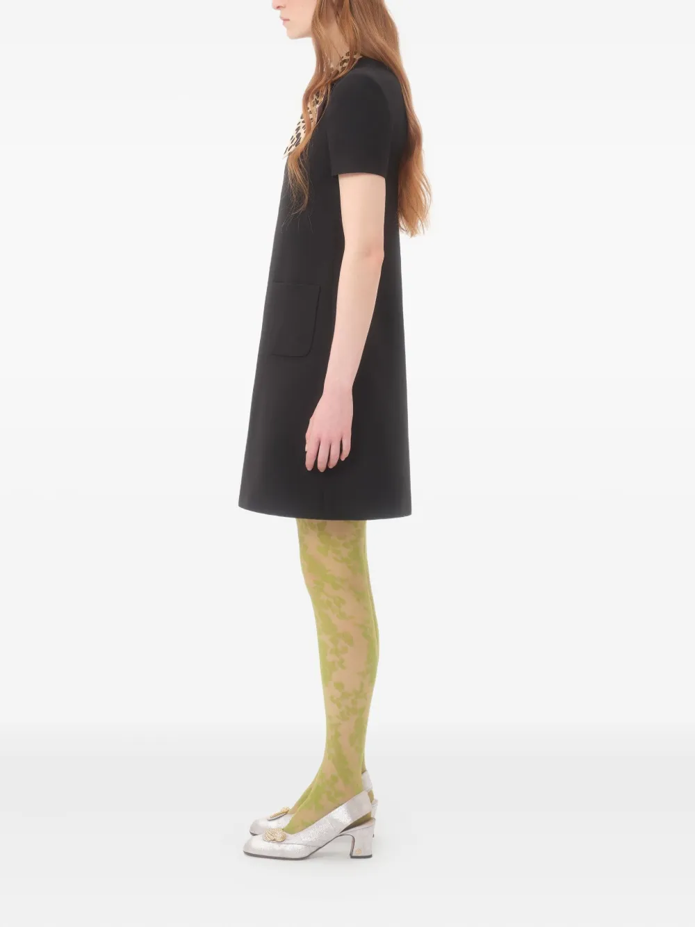 Valentino Garavani Mini-jurk met luipaardstrik Zwart