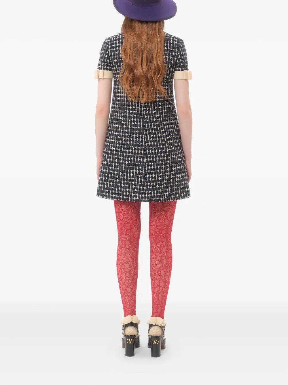 Valentino Bow-embellished Boucle Mini Dress