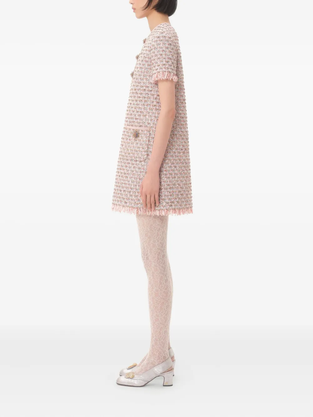 Valentino Garavani Tweed mini-jurk Roze