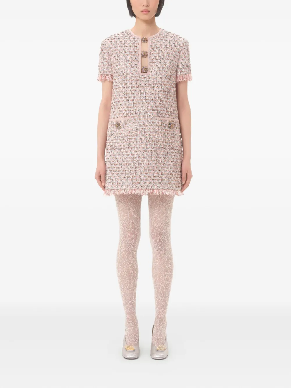 Valentino Garavani Tweed mini-jurk Roze