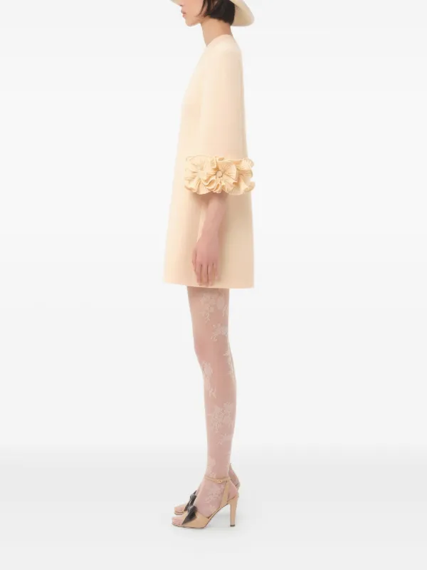 linen-blend godet mini dress Gabriette White Linen Blend Mini Dress - US 12