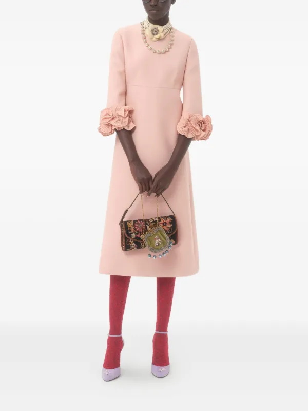 Valentino Garavani Midi Crepe Couture Midi Dress | Pink | FARFETCH