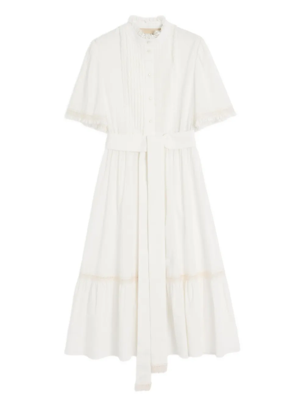 Valentino Garavani Midikleid mit Stehkragen - Weiß